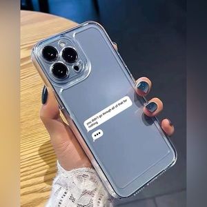 Slogan Graphic Clear Phone Case